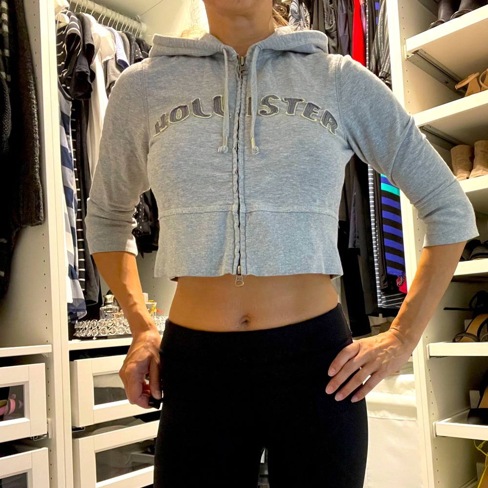 Youth HOLLISTER cropped hoodie top Size Large